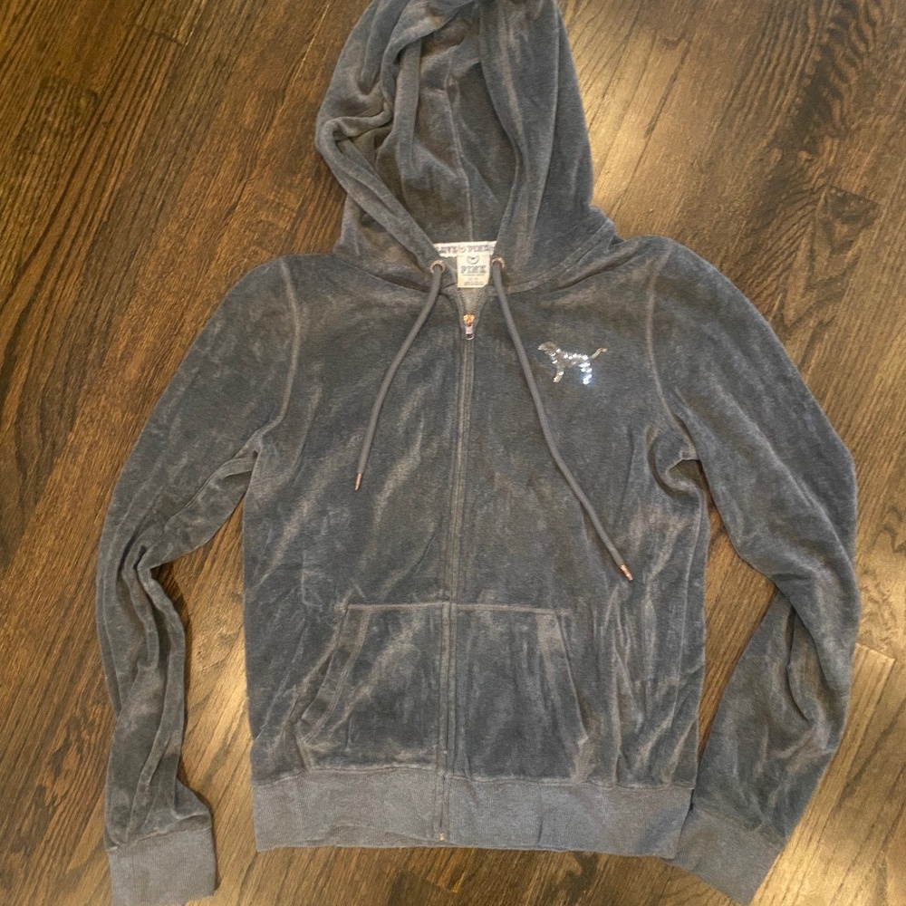 Pink full zip velour